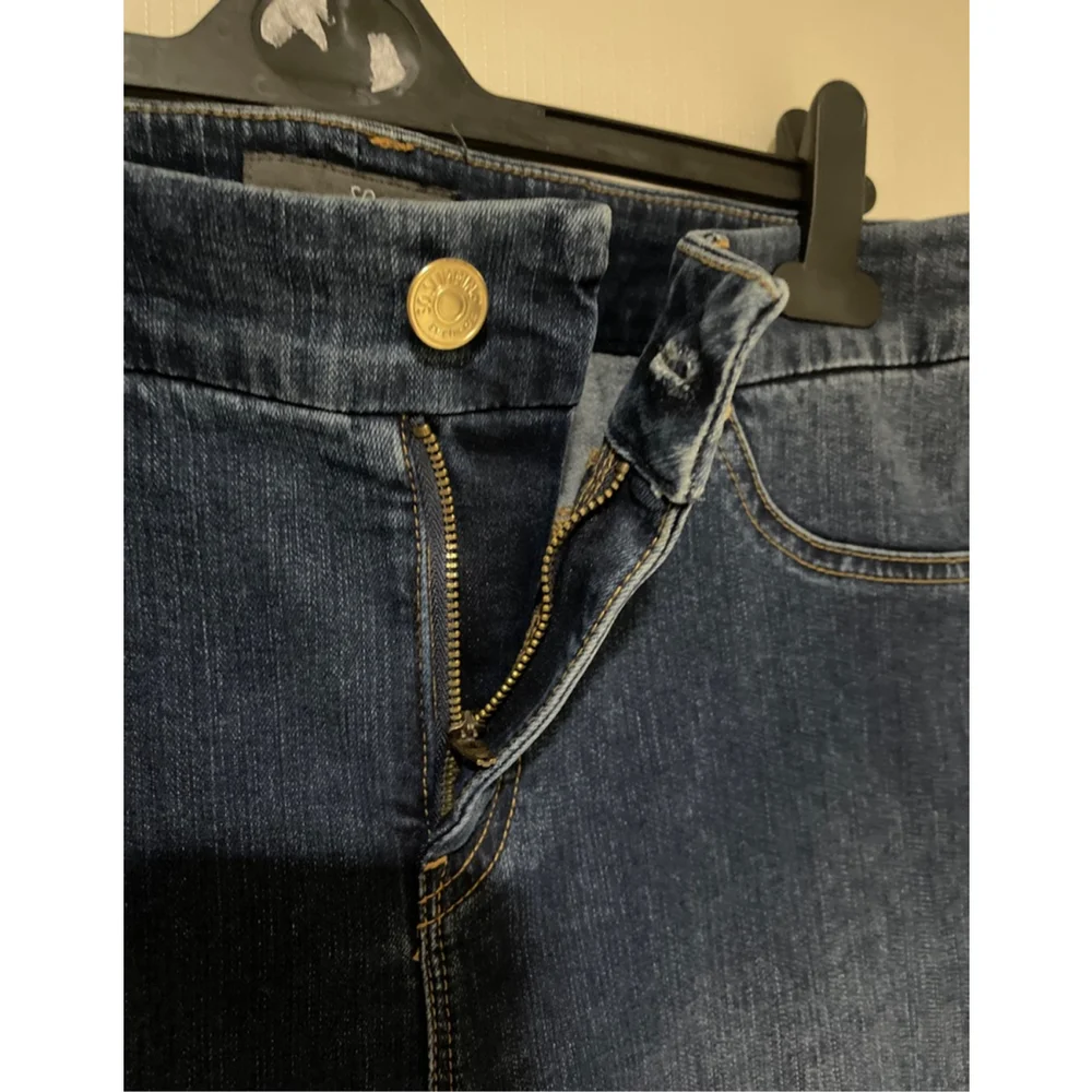 Women's Chico's So Slimming Dark Blue Skinny Jeans Size 0/ Small Gold Hardware